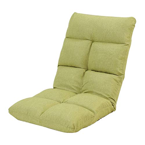 Bodenstuhl Freizeitmeditationsessesses Herausnehmbares und waschbares faules Sofa mit Rückenlehne Ergonomie Bodenstuhl 5 Gänge einstellbar Klapp-Computerstuhl auf dem Bett ( Color : Green ) von Bseack