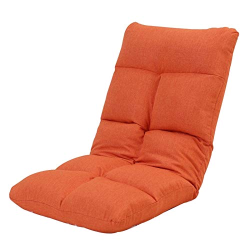 Bodenstuhl Freizeitmeditationsessesses Herausnehmbares und waschbares faules Sofa mit Rückenlehne Ergonomie Bodenstuhl 5 Gänge einstellbar Klapp-Computerstuhl auf dem Bett ( Color : Orange ) von Bseack