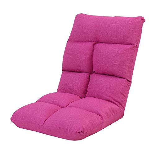 Bodenstuhl Freizeitmeditationsessesses Herausnehmbares und waschbares faules Sofa mit Rückenlehne Ergonomie Bodenstuhl 5 Gänge einstellbar Klapp-Computerstuhl auf dem Bett ( Color : Pink ) von Bseack