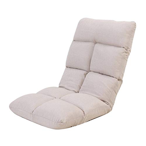 Bodenstuhl Freizeitmeditationsessesses Herausnehmbares und waschbares faules Sofa mit Rückenlehne Ergonomie Bodenstuhl 5 Gänge einstellbar Klapp-Computerstuhl auf dem Bett ( Color : White ) von Bseack