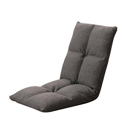 Bodenstuhl Fußbodensofa mit Taillenkissen Einzelner Klappstuhl 5 Level einstellbar Abnehmbarer und waschbarer faulicher Stuhl for Schachtfenster Wohnzimmer ( Color : Gray , Size : Small ) von Bseack