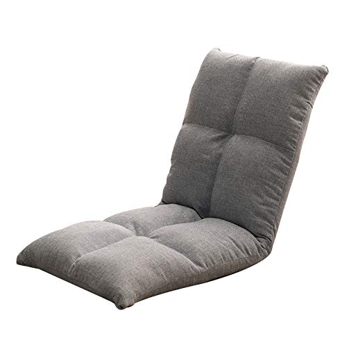 Bodenstuhl Fußbodensofa mit Taillenkissen Einzelner Klappstuhl 5 Level einstellbar Abnehmbarer und waschbarer faulicher Stuhl for Schachtfenster Wohnzimmer ( Color : Light Blue , Size : Small ) von Bseack