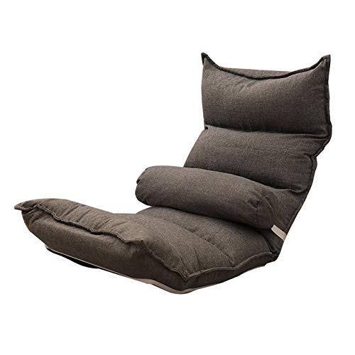 Bodenstuhl Lounge Bodenstuhl Abnehmbare und waschbare Balkon Buchtfenster Beinloses Sofa mit Rückenlehne Ergonomisches Design Freizeitstuhl for Buchtfenster Wohnzimmer ( Color : Gray ) von Bseack