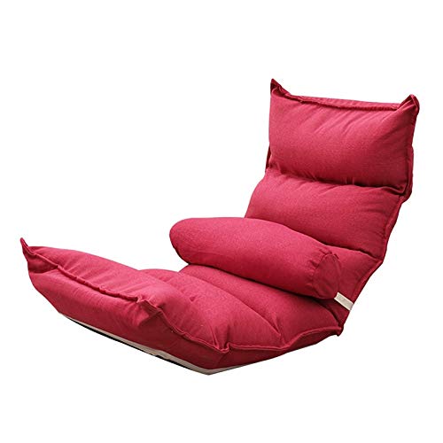 Bodenstuhl Lounge Bodenstuhl Abnehmbare und waschbare Balkon Buchtfenster Beinloses Sofa mit Rückenlehne Ergonomisches Design Freizeitstuhl for Buchtfenster Wohnzimmer ( Color : Red ) von Bseack