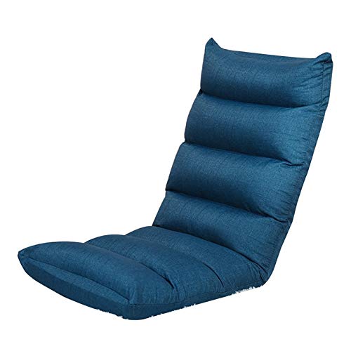 Bodenstuhl Lounge Bodenstuhl mit Rückenlehne 5 Gänge einstellbar Freizeitmeditationsessel Abnehmbarer und waschbarer Ergonomie Freizeitstuhl ( Color : Blue ) von Bseack