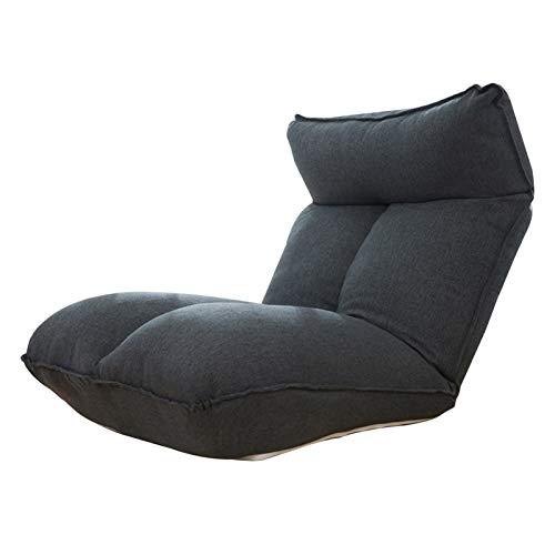 Bodenstuhl Meditationsstuhlabnehmbare und waschbares Design Lazy Lounge Sofa 5 Gänge frei einstellbar mit Rückenlehne faltbar Einzelstuhl für Schlafzimmer Wohnzimmer ( Color : Black ) von Bseack