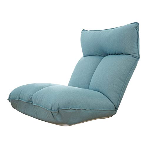 Bodenstuhl Meditationsstuhlabnehmbare und waschbares Design Lazy Lounge Sofa 5 Gänge frei einstellbar mit Rückenlehne faltbar Einzelstuhl für Schlafzimmer Wohnzimmer ( Color : Blue ) von Bseack