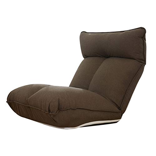 Bodenstuhl Meditationsstuhlabnehmbare und waschbares Design Lazy Lounge Sofa 5 Gänge frei einstellbar mit Rückenlehne faltbar Einzelstuhl für Schlafzimmer Wohnzimmer ( Color : Brown ) von Bseack