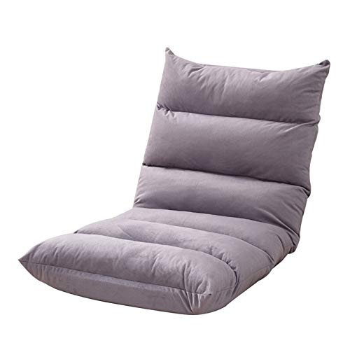 Bseack Bodenstuhl Abnehmbarer und waschbarer Fußbodensofa mit Rückenlehne Falten Computerstuhl auf Bett 5 Gänge einstellbar Freizeitmeditationstuhl for Meditationsraum Wohnzimmer (Color : Gray) von Bseack