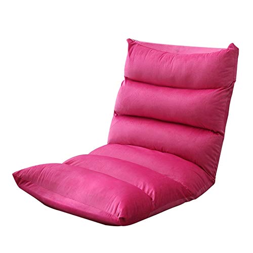 Bseack Bodenstuhl Abnehmbarer und waschbarer Fußbodensofa mit Rückenlehne Falten Computerstuhl auf Bett 5 Gänge einstellbar Freizeitmeditationstuhl for Meditationsraum Wohnzimmer (Color : Red) von Bseack