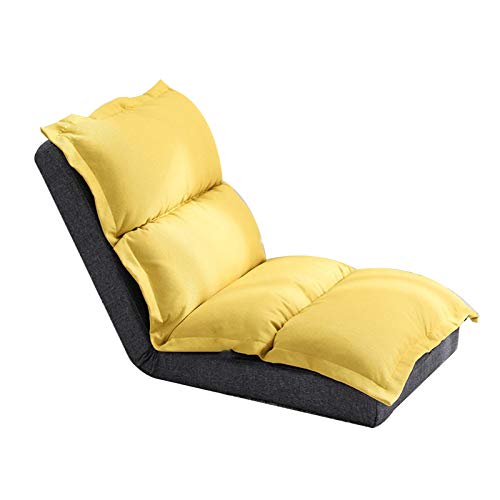 Bseack Bodenstuhl Freizeitmeditationsessel mit unabhängigen Liner Abnehmbarer und abwaschbarer faules Sofa Doppelrücken Verstellbarer Winkel Ergonomischer Bodenstuhl for Wohnzimmer Schlafzimmer von Bseack