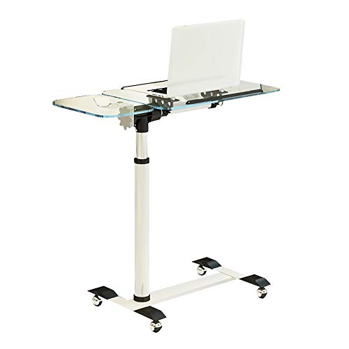 Bseack Mobile Nachttisch Höhenverstellbarer Tilt Laptop-Tisch Ausgeglichenes Glas Aufsatz- Faule Sofa Beistelltisch for Schlafzimmer Wohnzimmer von Bseack