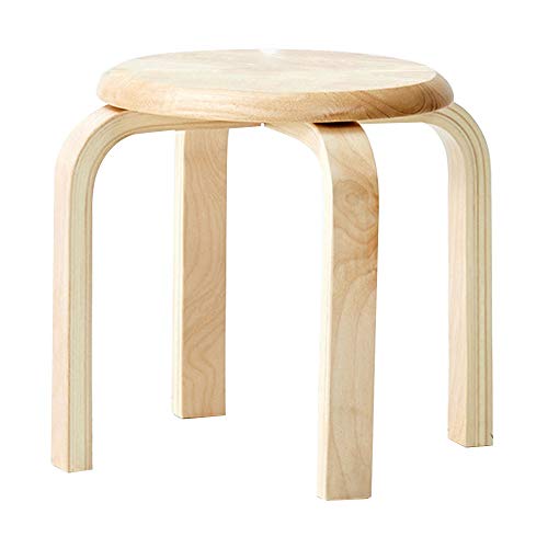 Bseack Small Bench Stackable Design Hocker aus massivem Holz Leichter Kleiner Hocker for den Teetisch im Wohnzimmer Tragfähigkeit: £ 330 (Color : Wood) von Bseack