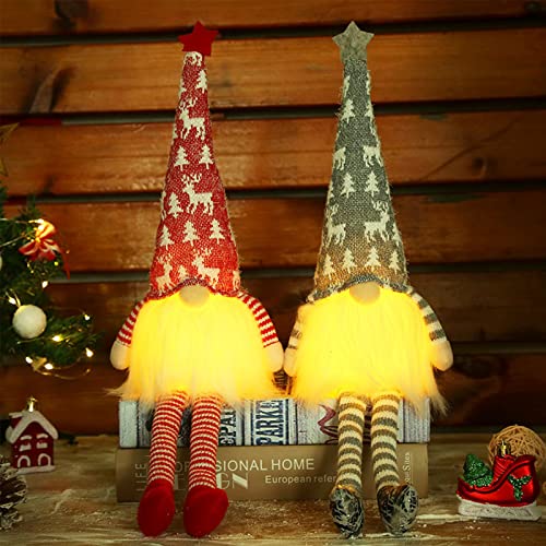 2 Stück Weihnachts Wichtel,Weihnachtsdeko Wichtel,Weihnachten Wichtel Mit Licht,Weihnachtsdeko Amerikanisch,Wichtel Figuren Weihnachten Deko Weihnachten Fenster,Skandinavischer Zwerg Weihnachtsdeko von Bseical