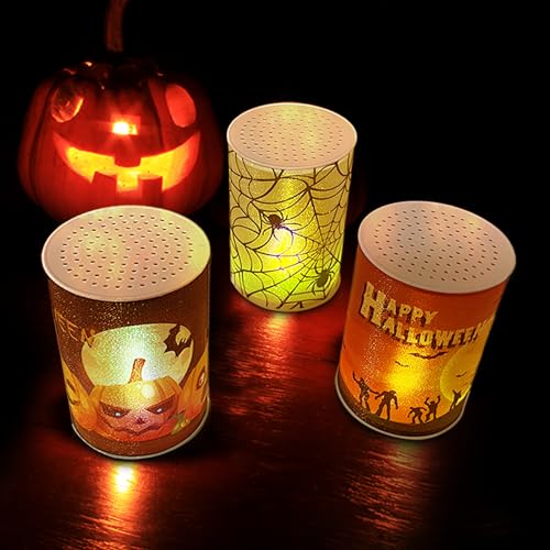 3 Stück Halloween Kürbis Laterne LED, Halloween Deko Tisch Kürbis Laterne, Halloween Tischdeko Windlicht, Halloween Deko Innen Herbst Dekoration Fledermaus Spinnennetz Herbstdeko Kerzen mit RGB Licht 3 Stück Halloween Kürbis Laterne LED, Halloween Deko Tisch Kürbis Laterne, Halloween Tischdeko Windlicht, Halloween Deko Innen Herbst Dekoration Fledermaus Spinnennetz Herbstdeko Kerzen mit RGB Licht von Bseical