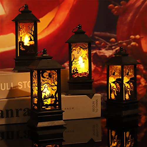 4 StüCk Halloween Laterne Deko KüRbis Leuchtdeko, 15Cm Hohe Halloween KüRbis Led Laterne Windlicht Batteriebetrieben FüR Indoor Outdoor GäRten Baum Halloween Bar Party (Warmes) von Bseical