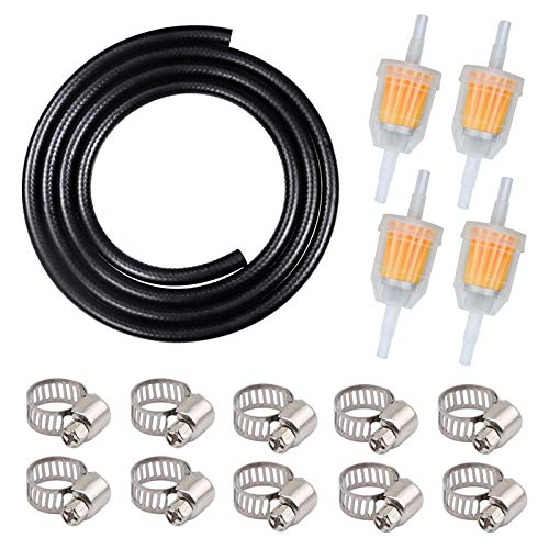 Benzinschlauch Set Schwarz, 2 Meter Kraftstoffschlauch 4mm+4 Stück Benzinfilter +10 Stück Schlauchschellen Edelstahl, Für Auto Motorrad Roller Rasentraktor Motor Dieselleitung Benzinschlauch Set Schwarz, 2 Meter Kraftstoffschlauch 4mm+4 Stück Benzinfilter +10 Stück Schlauchschellen Edelstahl, Für Auto Motorrad Roller Rasentraktor Motor Dieselleitung von Bseical