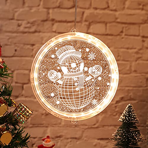 Bseical Weihnachtsbaum Lichterkette Batterie Weihnachtsdeko, Weihnachtsbeleuchtung Innen Fenster Warmweiß LED Kabellos, Weihnachtsbaumschmuck, Weihnachten Deko Weihnachtsgeschenke (16cm, Schneemann) von Bseical