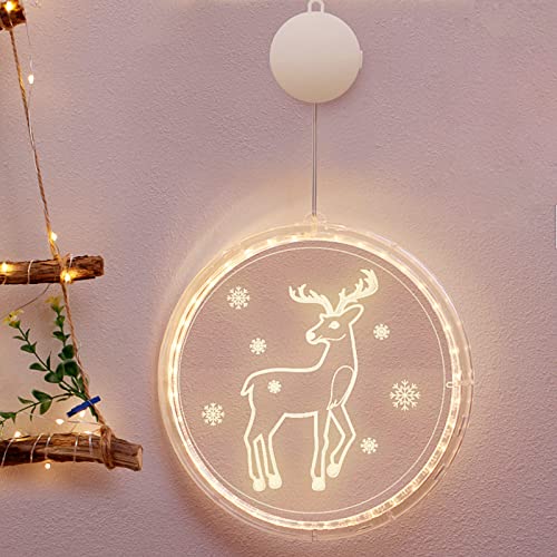 Bseical Weihnachtsbeleuchtung Innen Fenster LED Warmweiß, Weihnachtsbaum Lichterkette Batterie Kabellos Weihnachtsdeko, Weihnachtsbaumschmuck Weihnachten Weihnachtsgeschenke (16cm, Rentier) von Bseical