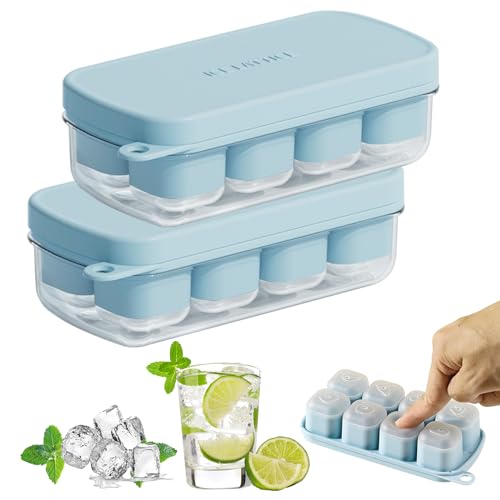 Große Eiswürfelform Silikon Mit Deckel, Einfaches Drücken Um Das Eis Zu Lösen, Eiswürfelbehälter Eckig Zum Rausdrücken Wiederverwendbar Ice Cube Tray Cocktail 16 Große Eiswürfel (2.8x2.1x2.1cm) Große Eiswürfelform Silikon Mit Deckel, Einfaches Drücken Um Das Eis Zu Lösen, Eiswürfelbehälter Eckig Zum Rausdrücken Wiederverwendbar Ice Cube Tray Cocktail 16 Große Eiswürfel (2.8x2.1x2.1cm) von Bseical