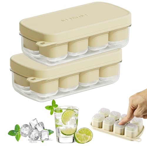 Große Eiswürfelform Silikon Mit Deckel, Einfaches Drücken Um Das Eis Zu Lösen, Eiswürfelbehälter Eckig Zum Rausdrücken Wiederverwendbar Ice Cube Tray Cocktail 16 Große Eiswürfel (2.8x2.1x2.1cm) Große Eiswürfelform Silikon Mit Deckel, Einfaches Drücken Um Das Eis Zu Lösen, Eiswürfelbehälter Eckig Zum Rausdrücken Wiederverwendbar Ice Cube Tray Cocktail 16 Große Eiswürfel (2.8x2.1x2.1cm) von Bseical