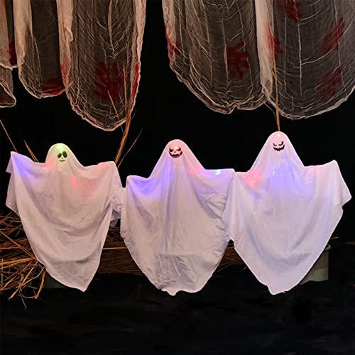 Halloween Geist Deko Licht, Halloween Geister Figuren, Halloween Dekoration Garten, Halloween Deko Outdoor Led Skelett Windsäcke Gruselig Party Balkon Amerikanisch Beleuchtet Ghost Cool 3pcs Set (C) von Bseical