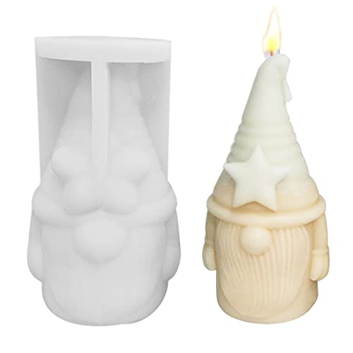 Kerzengießformen aus Silikon Zwerg 3D, Silikonform Weihnachten Resin Seife Kerze, Weihnachtswichtel Silikonformen Zubehör, Weihnachtsdeko Figuren DIY Fondant Pralinen Backformchen Ostern Wichtel (A) von Bseical