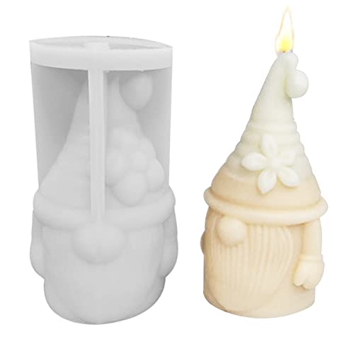 Kerzengießformen aus Silikon Zwerg 3D, Silikonform Weihnachten Resin Seife Kerze, Weihnachtswichtel Silikonformen Zubehör, Weihnachtsdeko Figuren DIY Fondant Pralinen Backformchen Ostern Wichtel (D) von Bseical