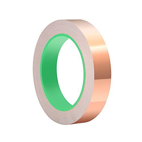 Bseical Kupferfolienband Selbstklebend, Kupferfolienband Doppelseitig LeitfäHig, Extra Breit Antistatikband, FüR Emi Abschirmband, Gegen Schnecken,Glasmalerei, Elektro Reparatur Band (20mm, 50m) von Bseical