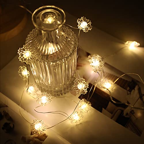 Led Lichterkette, 2 StüCke Weihnachtsbaum Lichterkette, Lichterkette Weihnachten Batterie, Weihnachtsbeleuchtung AußEn Innen,FüR Valentinstag Hochzeit Party Schlafzimmer (Schneeflocke, 2m) von Bseical