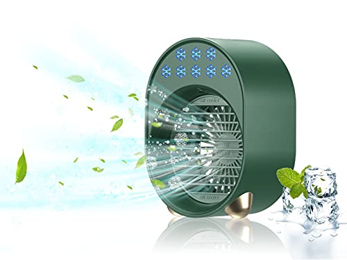 Mobiles Air Conditioner Portable Quiet, Klein VerdunstungsküHler Luftbefeuchter, Usb Air Conditioner With Water Cooling, Cute,Leises,Energiesparend, Benutzt FüR Schlafzimmer, Camping, BüRo (Grün) von Bseical