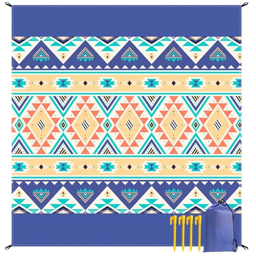Stranddecke Sandfrei 210x200 cm Leicht und Dünn, Stranddecke Wasserdicht Klein Faltbar, Picknickdecke Wasserdicht Boho für Strand, Picknick, Wandern, Camping von Bseical