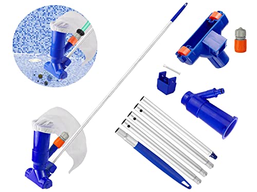 Poolsauger Gartenschlauch, Poolreiniger Bodensauger Set, Pool Zubehör Reinigung, Pool Cleaner Aquarium Reinigungsset Wirlpool Handsauger Gartenteich Pool Sauger Boden Mit 1.5m Teleskopstange (Blau) von Bseical