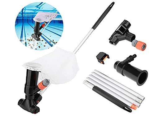 Poolsauger Gartenschlauch, Poolreiniger Bodensauger Set, Pool Zubehör Reinigung, Pool Cleaner Aquarium Reinigungsset Wirlpool Handsauger Gartenteich Pool Sauger Boden Mit 1.5m Teleskopstange (Schwarz) von Bseical