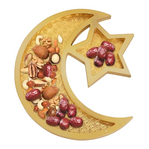 Ramadan Tablett,Ramadan Tablett Mond Und Stern,Ramadan Eid Mubarak Dekoration,Eid Mubarak Tischdeko Teller,Mond Ramadan Tablett,Für Süßigkeiten Snacks Kuchen Dessert Gebäck Ramadan Tischdeko (A) von Bseical