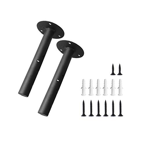 Regalhalterung Unsichtbar Kit, Metal Regalträger Schwebende Regalhalter, Tablarträger Winkel Regal Regalbefestigungen, Für Wand-montage Wandhalterung Brett, Schwarz 2pcs (Rund -20cm) von Bseical