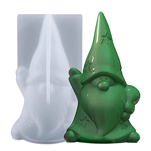Silikonform Wichtel Zum Gießen, Silikonformen Für Beton Gießen Weihnachten, 3d Kerzenform Weihnachten, Diy Deko Nikolaus Gnome Zwerg Kerzen Formen Silikon Advent Duftkerzen Gießform Selber Machen (A) von Bseical