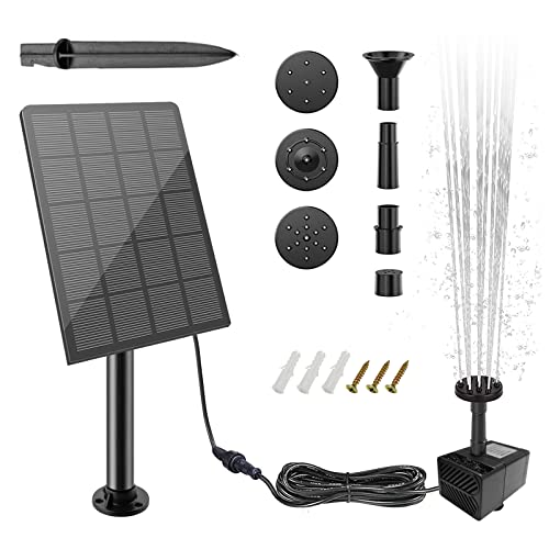 Solar Springbrunnen Für Außen Klein, Teichpumpe Solar 2.5W, Solarbrunnen Für Den Garten, Solarpumpe Für Brunnen Kit DIY Solar Gartenbrunnen Vogeltränke Wasserspiel Garten Balkon Deko Vogelbad von Bseical