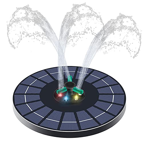 Solar Springbrunnen Für Außen Led, Solarpumpe Für Brunnen Mit Licht, Solarspringbrunnen Für Aussen Mit Akku Und Led, Teichpumpe Solar Mit Akkuspeicher Vogeltränke Solar Garten Balkon Solarbrunnen von Bseical