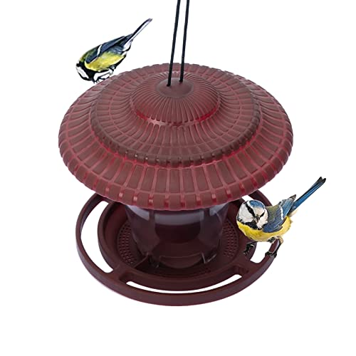 Vogelfutterspender Zum Aufhängen, Vogelhäuschen Balkon Bausatz, Futterstation Vögel Wetterfest, Futterspender Wildvögel Rotkehlchen Schutz Vor Eichhörnchen, Futtersäule Füllung Mehlwürmer (Braun) von Bseical
