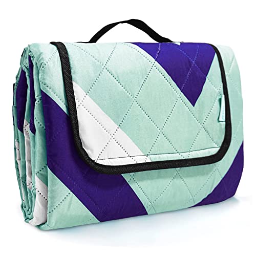 Waschbar Picknickdecke Wasserdicht Isoliert, Strandmatte Gepolstert Faltbar, Large Picnic Blanket Waterproof, Picknickdecke Isoliert, Stranddecke Sandfrei Dicke Für Kiesstrand Weich (Welle, 200x200) von Bseical