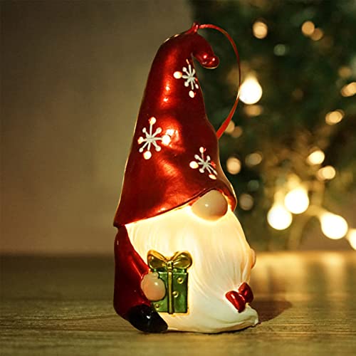 Weihnachten Wichtel Mit Licht,Weihnachtswichtel Dekofigur,Weihnachtsdekoration,Weihnachtsdeko Skandinavisch Santa Tomte Gnom,Weihnachtsbaum Hängende Ornament,Weihnachtsbaum Hängende Ornament (B) von Bseical