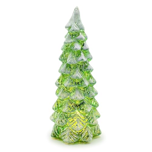 Weihnachtsbaum Mit Led, 24cm Glas Weihnachtsbaum Klein, Weihnachtsbaum Mit Beleuchtung, Beleuchtung Weihnachtsbaum Mit Akku, Tisch Weihnachtsbaum Mini, Kleiner Tannenbaum, Kinder Geschenke von Bseical