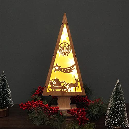 Weihnachtsbeleuchtung,Holz Weihnachtsdeko,Weihnachtsdeko Amerikanisch,LED Lichtervorhang Warmweiß,Weihnachts Lichterketten,LED Lichterkette Weihnachten,Tannenbaum Holz Deko (Weihnachtsmann) von Bseical