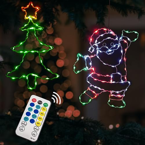 Weihnachtsdeko Fenster Licht - Weihnachtsbaum Santa LED Beleuchtung, Batteriebetrieben Mit Timer, Lichterketten Für Fensterbeleuchtung Weihnachtsdeko Fenster Licht - Weihnachtsbaum Santa LED Beleuchtung, Batteriebetrieben Mit Timer, Lichterketten Für Fensterbeleuchtung von Bseical