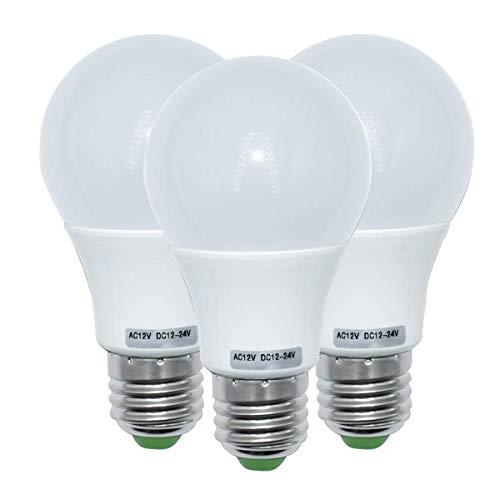 BROLSKUN 5W Edison LED Glühbirnen E27 Mittlerer Schraubsockel 480LM 50W Äquivalent 12V Niederspannungslampe Globe Warmweiß 3000K 3er-Pack von BROLSKUN