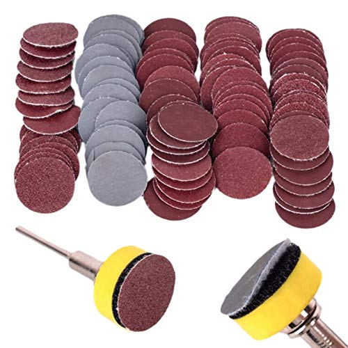 Bsowte 2,5 cm, 100 Stück Schleifscheiben-Set, rund, Schleifpapier, Klettverschluss, Schleifer, Backer Bsowte 2,5 cm, 100 Stück Schleifscheiben-Set, rund, Schleifpapier, Klettverschluss, Schleifer, Backer von Bsowte
