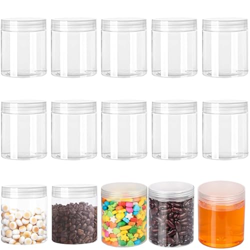 Bssowe 15 Stück Plastikdosen mit Deckel, Kleine Dosen mit Deckel Plastik, 240 ml Plastic Storage Jars, Kitchen Storage Jars, Clear Plastic Jars with Lid, for Dry Food, Seasoning, Honey, Cosmetics Bssowe 15 Stück Plastikdosen mit Deckel, Kleine Dosen mit Deckel Plastik, 240 ml Plastic Storage Jars, Kitchen Storage Jars, Clear Plastic Jars with Lid, for Dry Food, Seasoning, Honey, Cosmetics von Bssowe