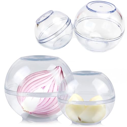 Bssowe 4 Stück Zwiebeldose, Frischhaltekugeln Stapelbar, Frischhaltekugeln Knoblauch & Zwiebeln, Zwiebel Aufbewahrung Kühlschrank, Diameter 7 and 9 cm, Transparent, for Everything That Smells Strong Bssowe 4 Stück Zwiebeldose, Frischhaltekugeln Stapelbar, Frischhaltekugeln Knoblauch & Zwiebeln, Zwiebel Aufbewahrung Kühlschrank, Diameter 7 and 9 cm, Transparent, for Everything That Smells Strong von Bssowe
