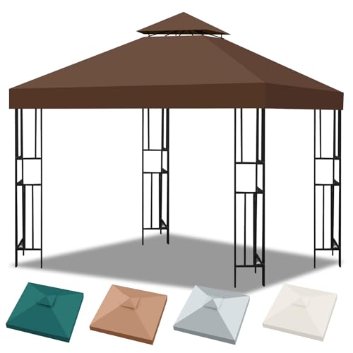 Bsteciar Pavillon 3x3 Ersatzdach, Faltpavillon 3x3 wasserdicht & UV-Schutz UPF50+, Doppeldach Belüftungssystem für Pergola, Klappbar für Garten, Camping, Terrasse von Bsteciar